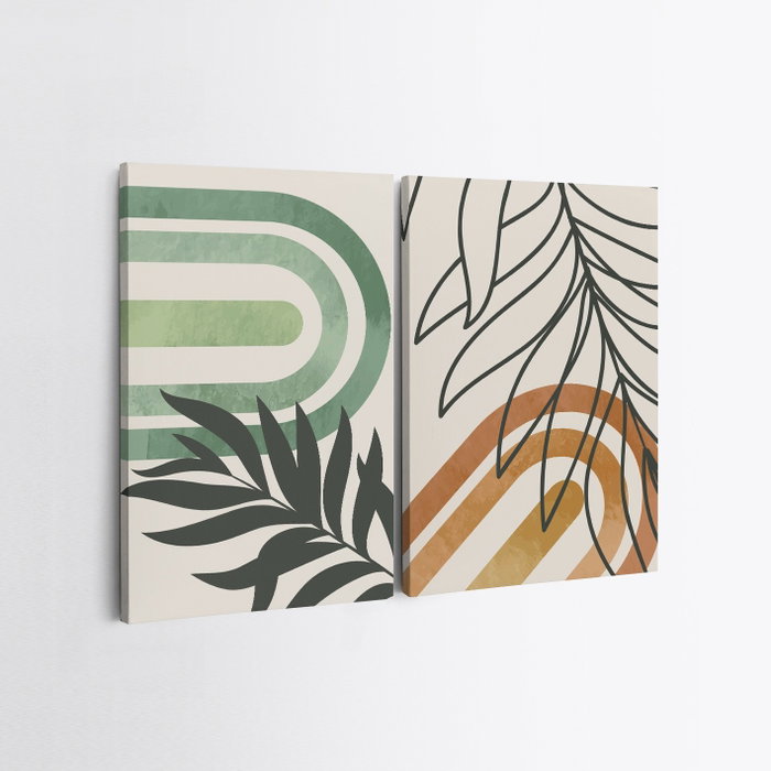 Wallity Conjunto de 2 Lienzos Decorativos Multicolor 50 x 70 cm